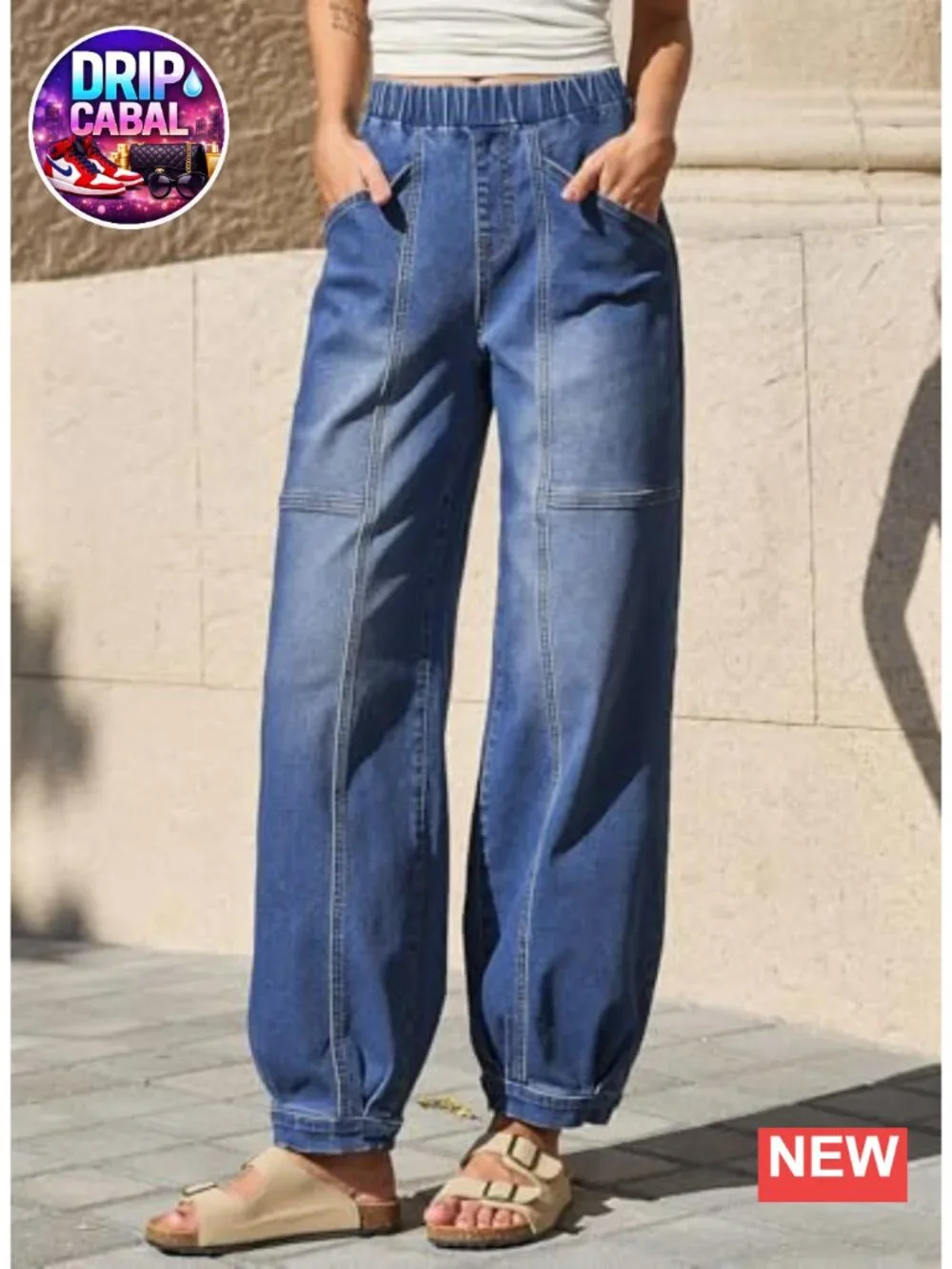 High Waisted Wide Leg Barrel Jeans for Women Trendy Stretchy